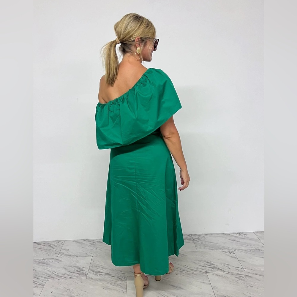 New With Tags Sugar Lips Elegant Green One-Shoulder Boutique Dress - Picture 3 of 3